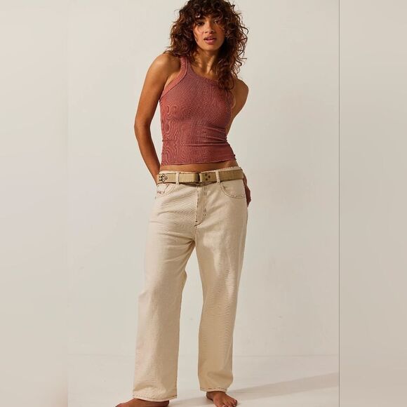 NWOT Free People Ribbed Seamless Tank in Copper Rose - Picture 4 of 11